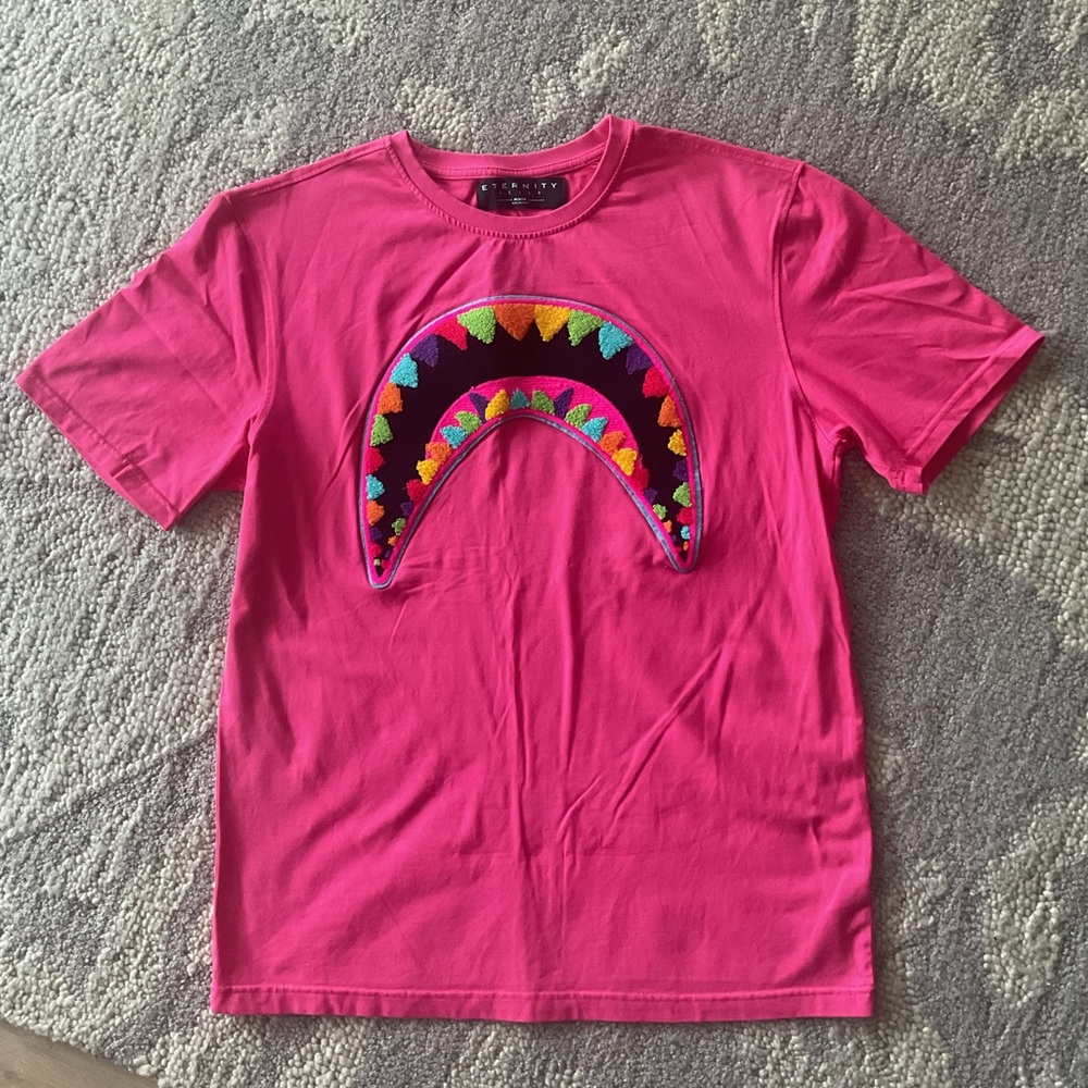 Eternity BC/AD Sharkmouth T shirt Pink short sleeve cotton Size M